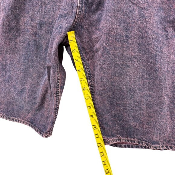Worior Collection Jean Shorts Mens Purple Acid Wash Denim Button Fly 12" Size 34 - Picture 8 of 10